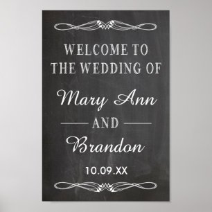Poster Panneau de signalisation verticale Mariage d'accue