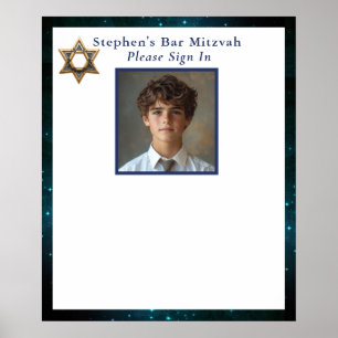Poster Panneau de signature de photo Bar Mitzvah