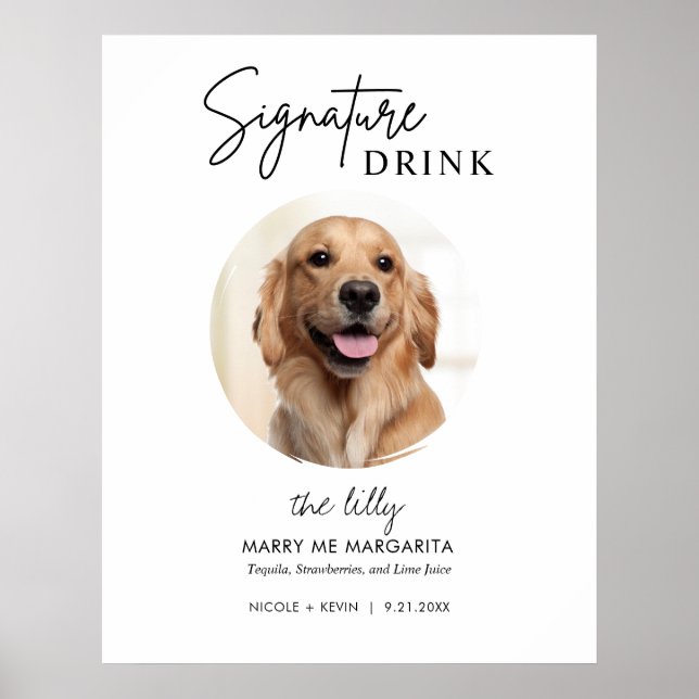 Poster Panneau de signature Mariage de chien imprimable B (Devant)