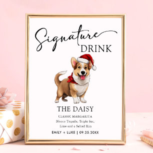 Poster Panneau de signature Mariage Welsh Corgi