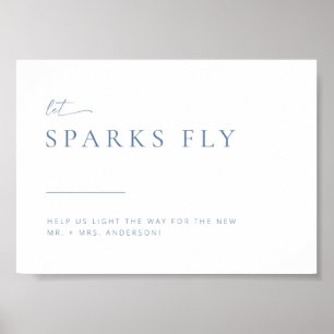 Poster Panneau de sortie chic + moderne Mariage Sparkler 