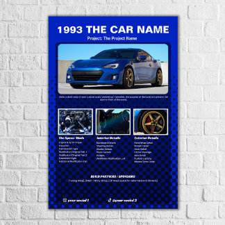 Poster Panneau de spécifications de salon automobile à do