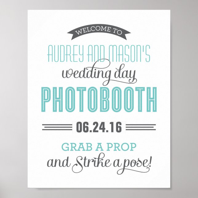 Poster Panneau de stand de photomaton de mariage personna (Devant)