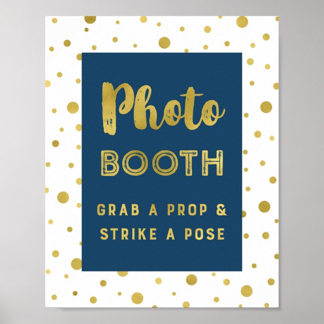 Poster Panneau de stand photo de mariage bleu marine conf (Devant)