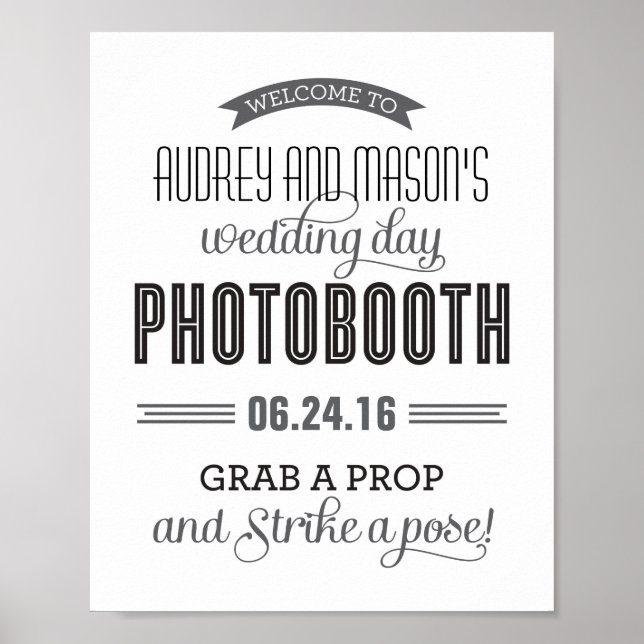 Poster Panneau de stand photo de mariage personnalisé noi (Devant)