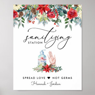 Poster Panneau de station de désinfection   Floral rustiq