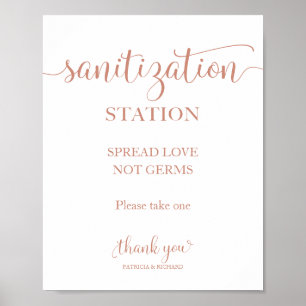 Poster Panneau de station de désinfection - Répandez l'am