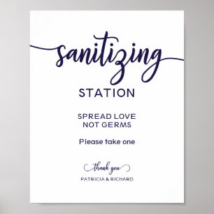 Poster Panneau de station de désinfection Répandez l'amou