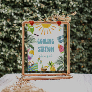 Poster Panneau de station de refroidissement Pool Party