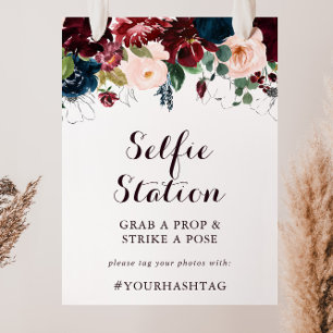Poster Panneau de station de selfie automnal illustré à l