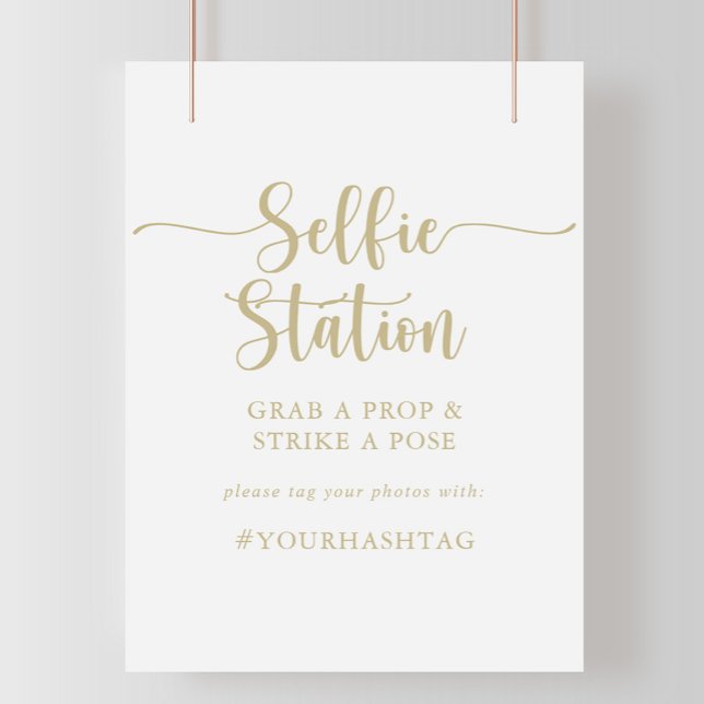 Poster Panneau de station de selfie en calligraphie minim (Créateur téléchargé)