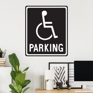 Poster Panneau de stationnement accessible Symbole de fau