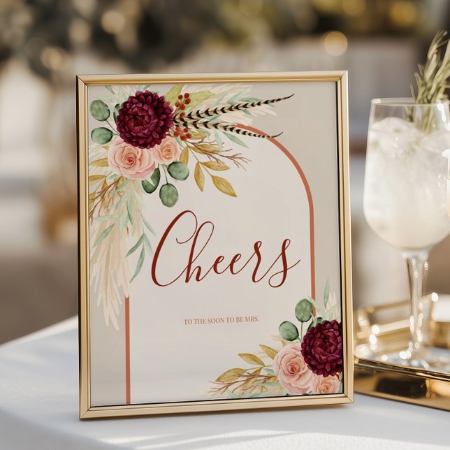 Poster Panneau de table Bohemian pour mariage automnal av (Créateur téléchargé)