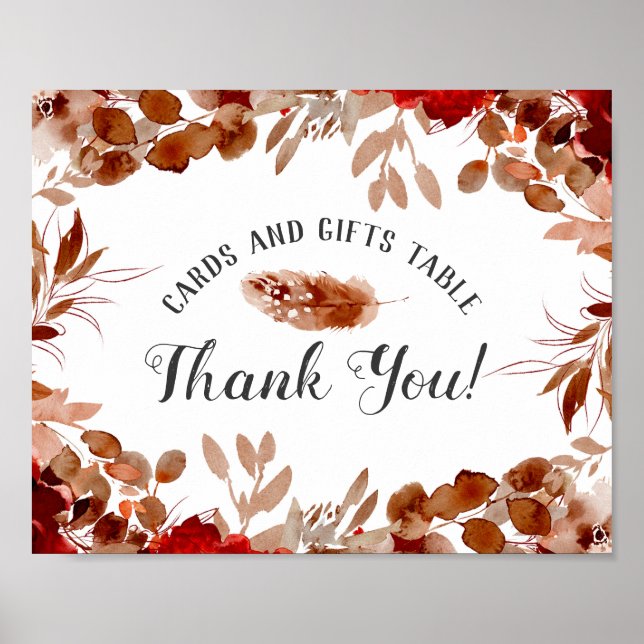 Poster Panneau de table Cartes et Cadeaux Floraux Beauté  (Devant)
