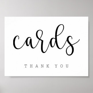 Poster Panneau de Table Cartes | Typographie Chic