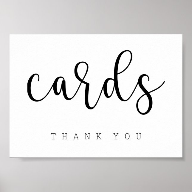 Poster Panneau de Table Cartes | Typographie Chic (Devant)