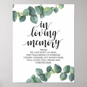Poster Panneau de table commémoratif de mariage à calligr