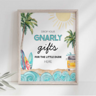 Poster Panneau de table de cadeaux de fête