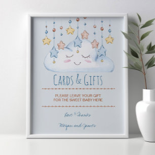 Poster Panneau de table de cadeaux pour Baby Shower Stars