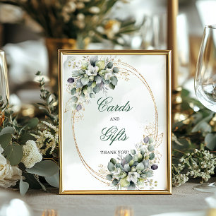 Poster Panneau de table de cartes et cadeaux botaniques v