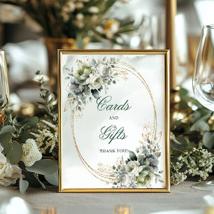 Poster Panneau de table de cartes et cadeaux botaniques v