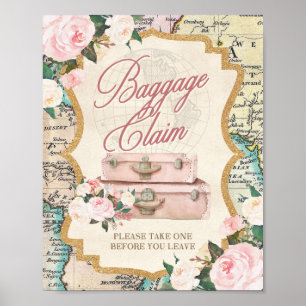 Poster Panneau de table de faveurs THÈME VOYAGE RÉCLAMATI