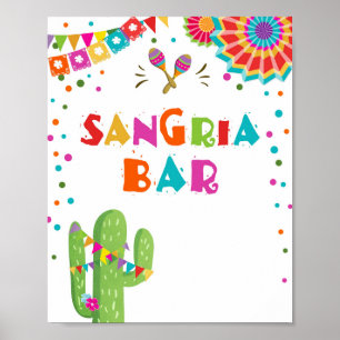 Poster Panneau de table de fête de la Sangria Bar Drinks 