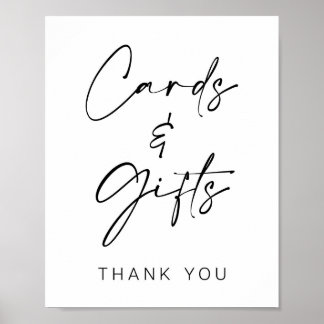 Poster Panneau de table de mariage Cartes et Cadeaux Mini