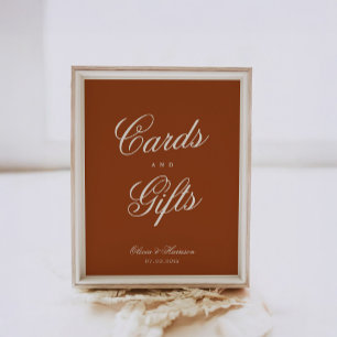 Poster Panneau de table de mariage Terracotta Cartes et C