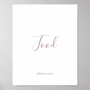 Poster Panneau de table de nourriture en or rose minimali
