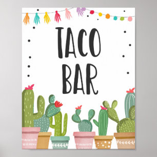 Poster Panneau de table de nourriture mexicaine Taco Bar 