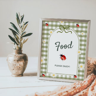 Poster Panneau de table de nourriture pour bébé Love Bug