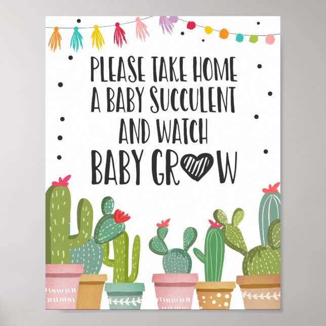 Poster Panneau de table pour Baby Shower 'Watch Me Grow C (Devant)