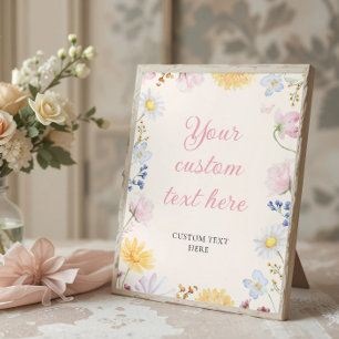 Poster Panneau de table pour Baby Shower Wildflower