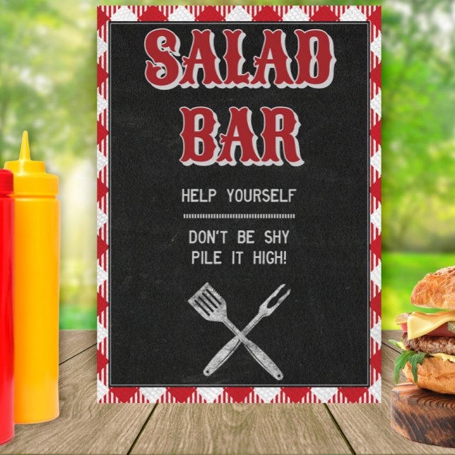 Poster Panneau de table pour buffet de salades d'annivers (Créateur téléchargé)