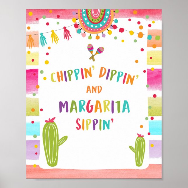 Poster Panneau de table pour fête Chippin Dippin Margarit (Devant)
