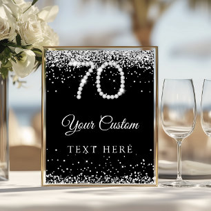 Poster Panneau de table pour la fête des 70 ans Elegant D