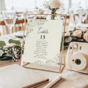Poster Panneau de table pour plan de table de mariage bot