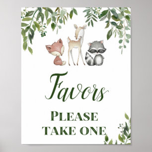 Poster Panneau de table verte en bois - Symbole des Faveu