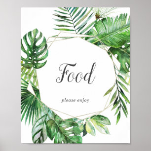 Poster Panneau de table Wild Tropical Palm Food