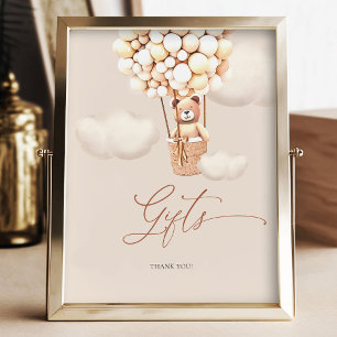Poster Panneau de tableau Cadeaux Brown Ours Balloon Genr