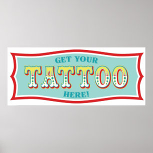 Poster Panneau de tatouage pour Carnaval Thématique Anniv