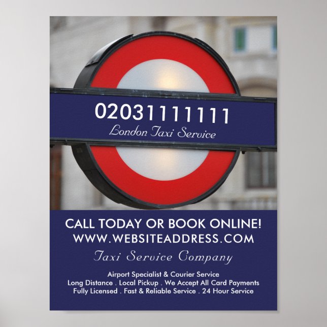 Poster Panneau de Taxi de London City (Devant)