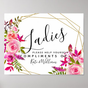 Poster panneau de toilettes pour dames - corbeille d'arti