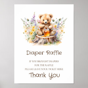 Poster Panneau de tombola de couche A Little Honey  Baby 