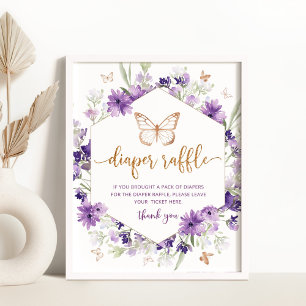 Poster Panneau de tombola papillon