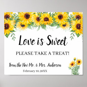 Poster Panneau de tournesol Mariage de Fête des mariées d