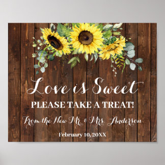 Poster Panneau de tournesols de mariage de Shower de mari