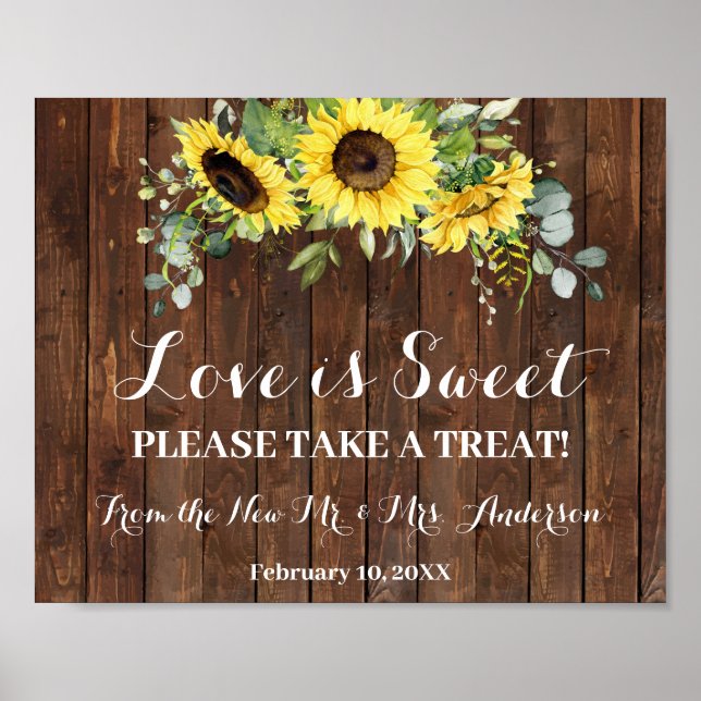 Poster Panneau de tournesols de mariage de Shower de mari (Devant)