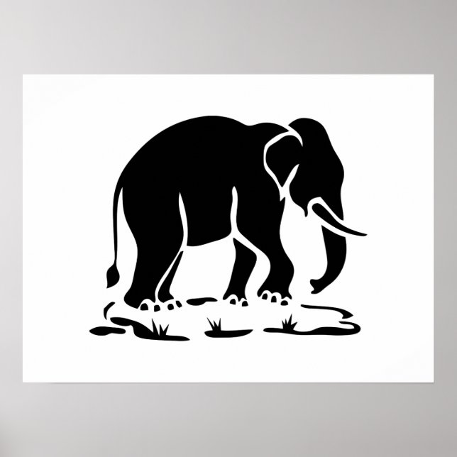 Poster Panneau de trekking des éléphants asiatiques devan (Devant)